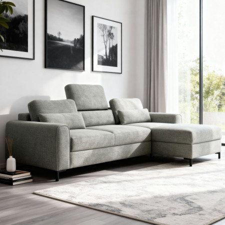 Rohová sedací souprava s funkcí spaní a úložným prostorem prava