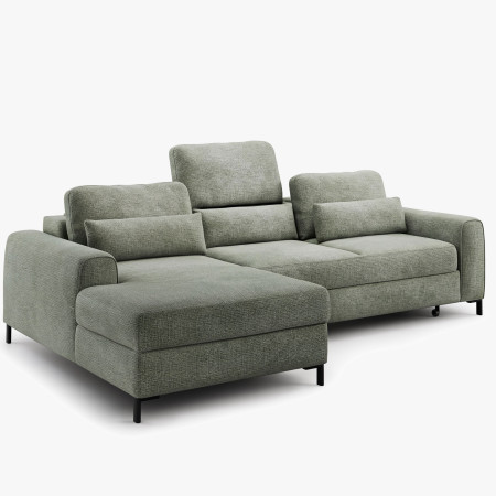 Rohová sedací souprava s funkcí spaní a úložným prostorem leva