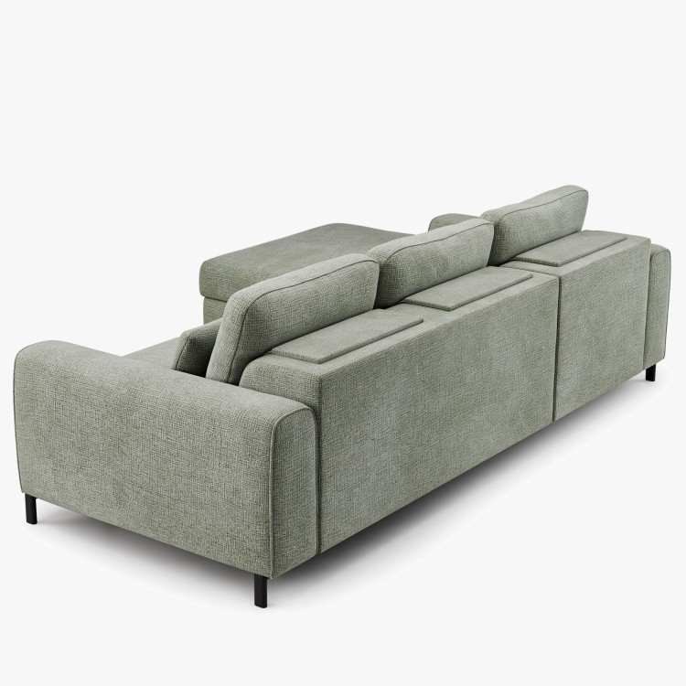 Rohová sedací souprava s funkcí spaní a úložným prostorem leva