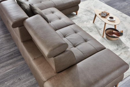 Kožená rohová sedací souprava Carolina - roh v pravo