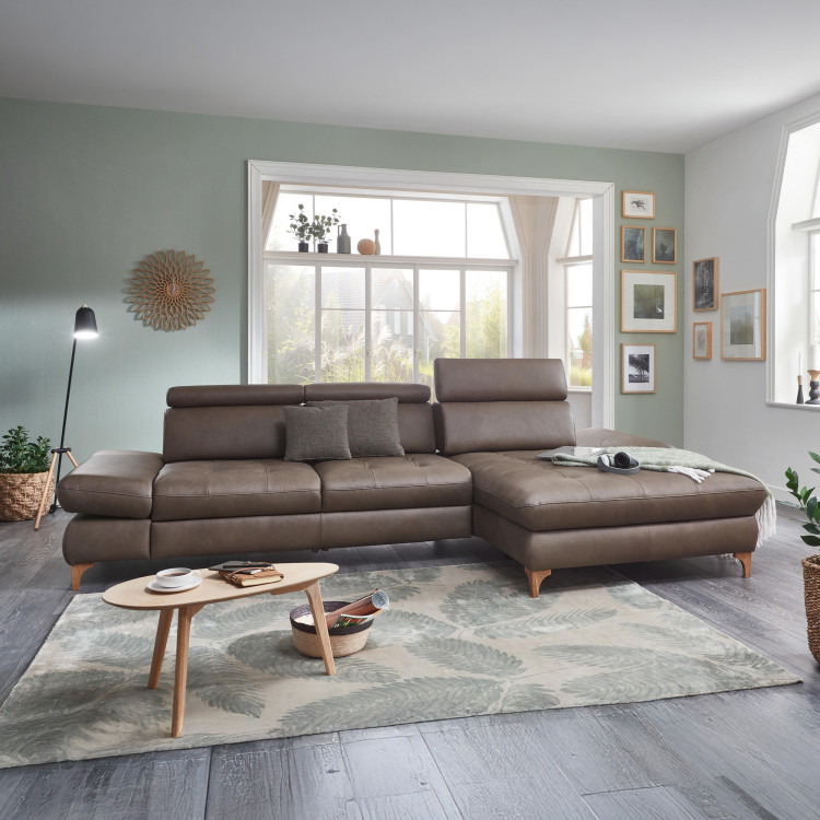 Kožená rohová sedací souprava Carolina - roh v pravo