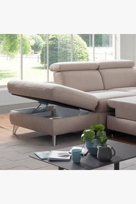 Sedací souprava Carolina ve tvaru písmene U s možností funkcí, béžová 2