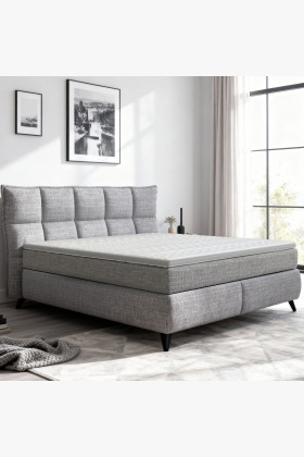 Boxspring posteľ sivá 160 cm s úložným priestorom Treviso