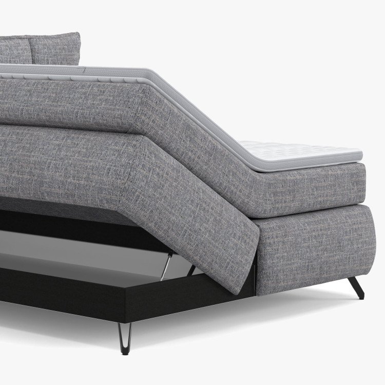 Boxspring postel šedá 160 cm s úložným prostorem Treviso