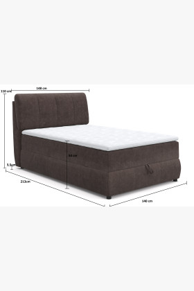 Boxspring kontinentální postel s úložným prostorem - hnědá 2