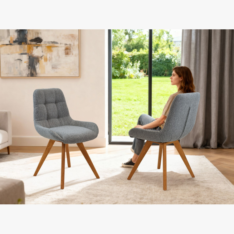 Pohodlná jídelní židle , modře šedá