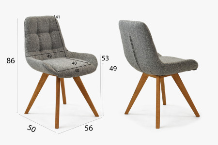 Pohodlná jídelní židle , modře šedá