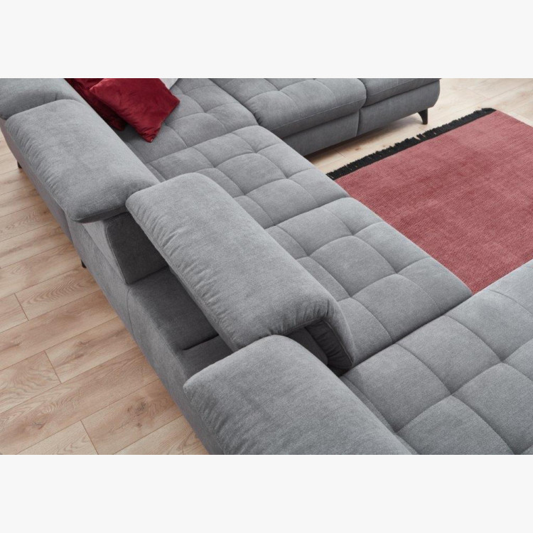 Sedací souprava Carolina ve tvaru písmene U s možností funkcí, sivá