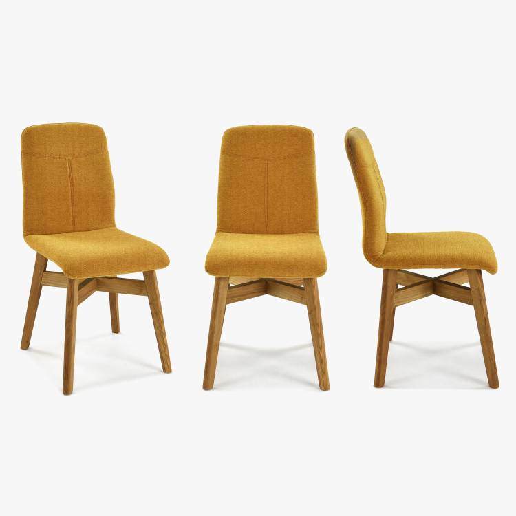 Židle jídelní YORK, žlutá - easy clean