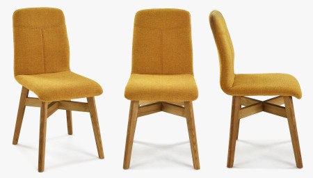 Židle jídelní YORK, žlutá - easy clean