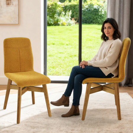 Židle jídelní YORK, žlutá - easy clean