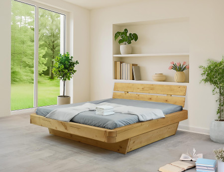 Poctivá postel z masivu smrk 180 cm Včetně šuplíků pod postel