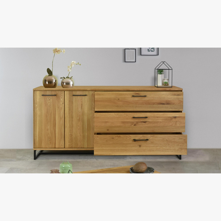 Veľká komoda do spálne - Masív v štýle Loft, Lagos 49