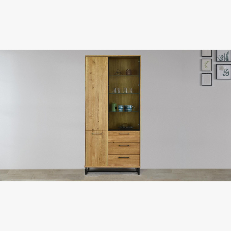 Vysoká vitrína s čiernymi kovovými nohami, Lagos 10