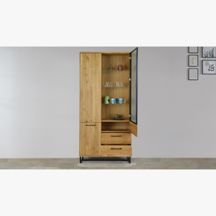 Vysoká vitrína s čiernymi kovovými nohami, Lagos 10