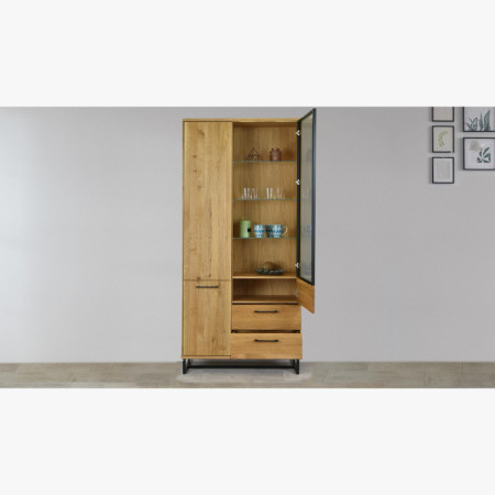 Vysoká vitrína s čiernymi kovovými nohami, Lagos 10