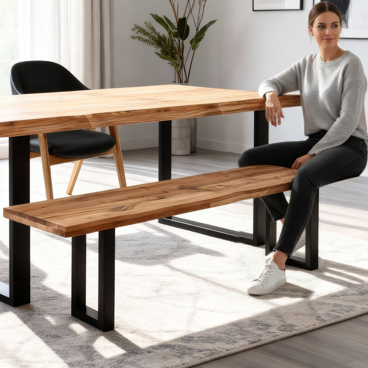 Drevená masívna lavička dub bez operadla 160 cm