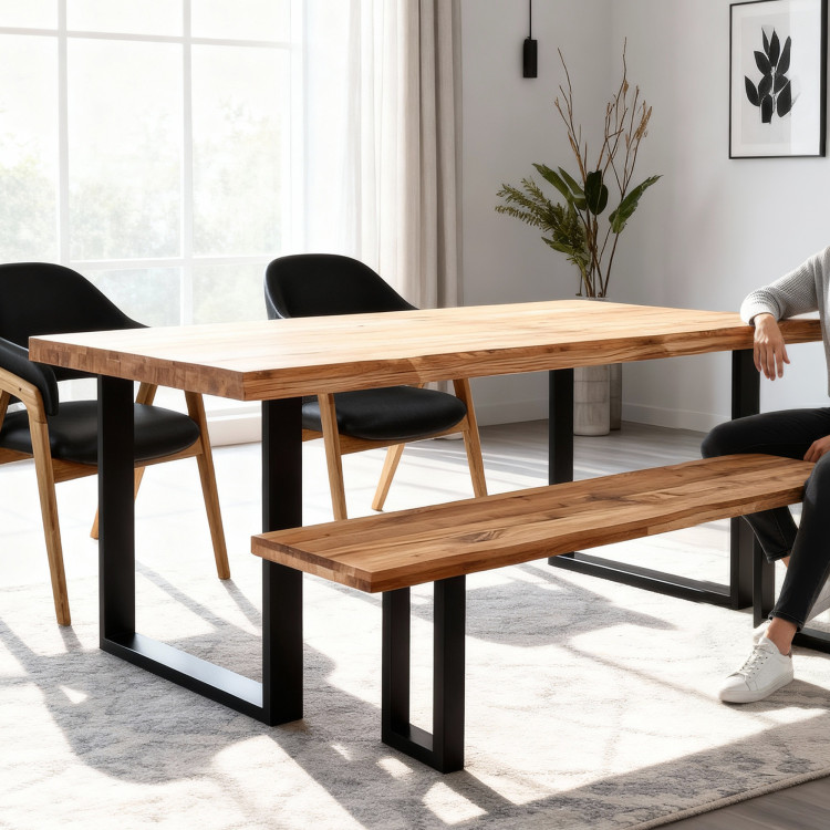 Drevená masívna lavička dub bez operadla 160 cm