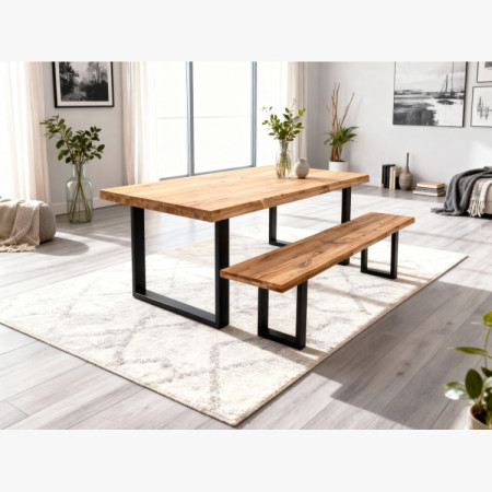 Drevená masívna lavička dub bez operadla 160 cm