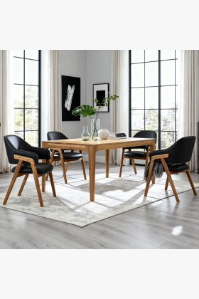 Rozkladací drevený stôl - dubový 180 cm dlhý 2