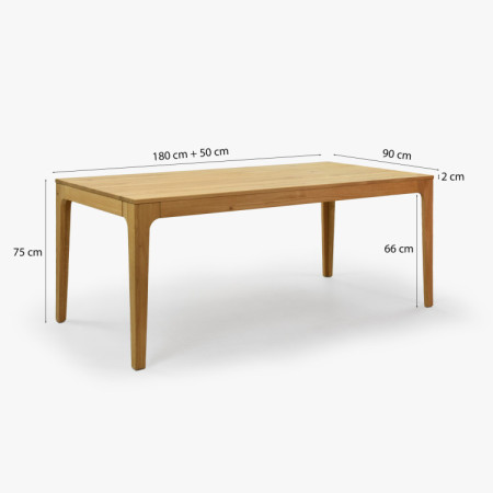 Rozkladací drevený stôl - dubový 180 cm dlhý