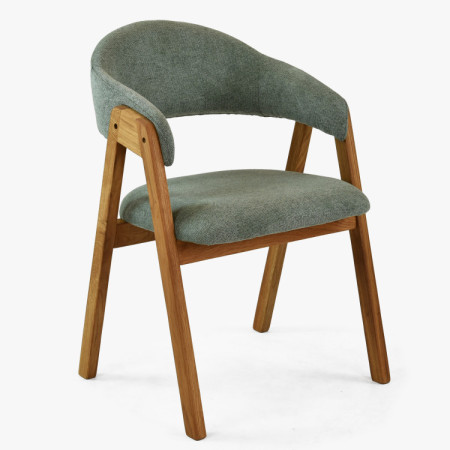 Dubová stolička s podrúčkami, sivá matná