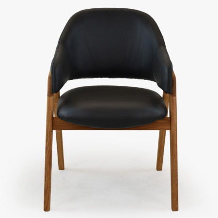 Dubová stolička s podrúčkami, čierna