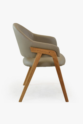 Dubová stolička s podrúčkami, šedo hnedá 2