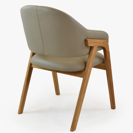 Dubová stolička s podrúčkami, šedo hnedá