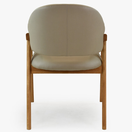 Dubová stolička s podrúčkami, šedo hnedá