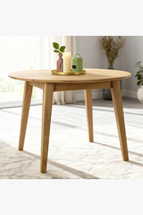 Kulatý jedálenský stôl masív dub, Janov 90 cm
