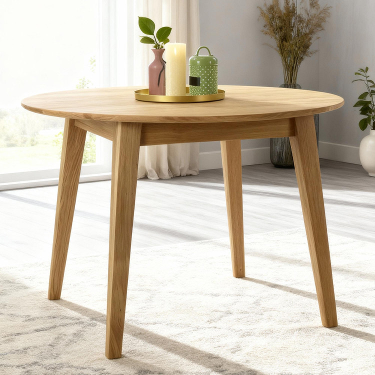 Kulatý jedálenský stôl masív dub, Janov 90 cm