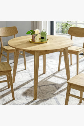 Kulatý jedálenský stôl masív dub, Janov 90 cm 2