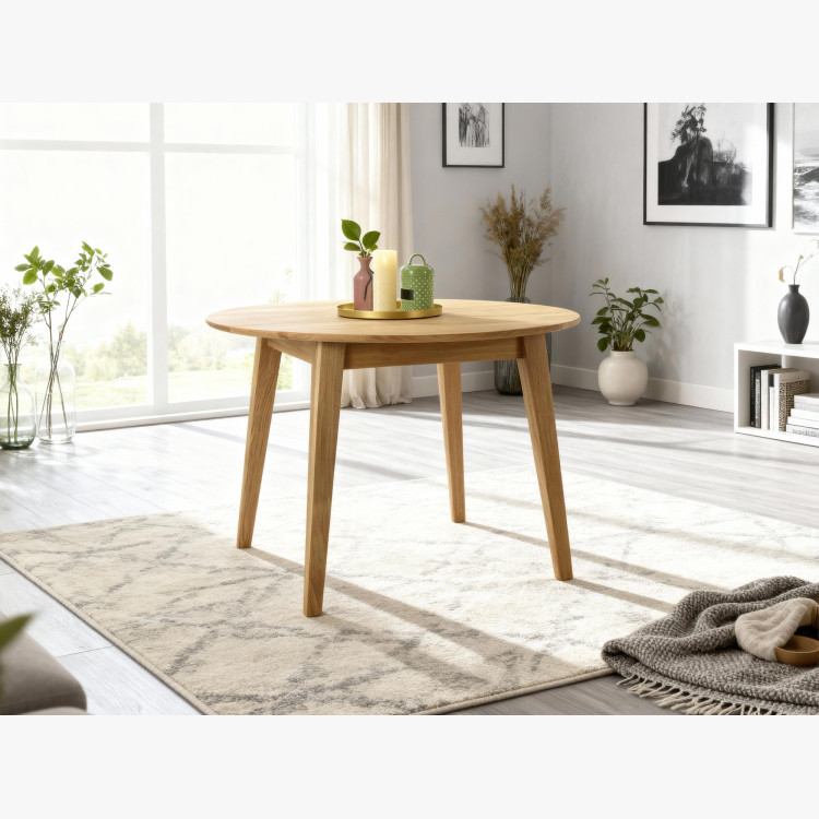 Kulatý jedálenský stôl masív dub, Janov 90 cm