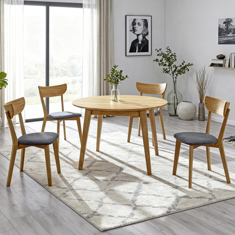 Kulatý jedálenský stôl masív dub, Janov 90 cm