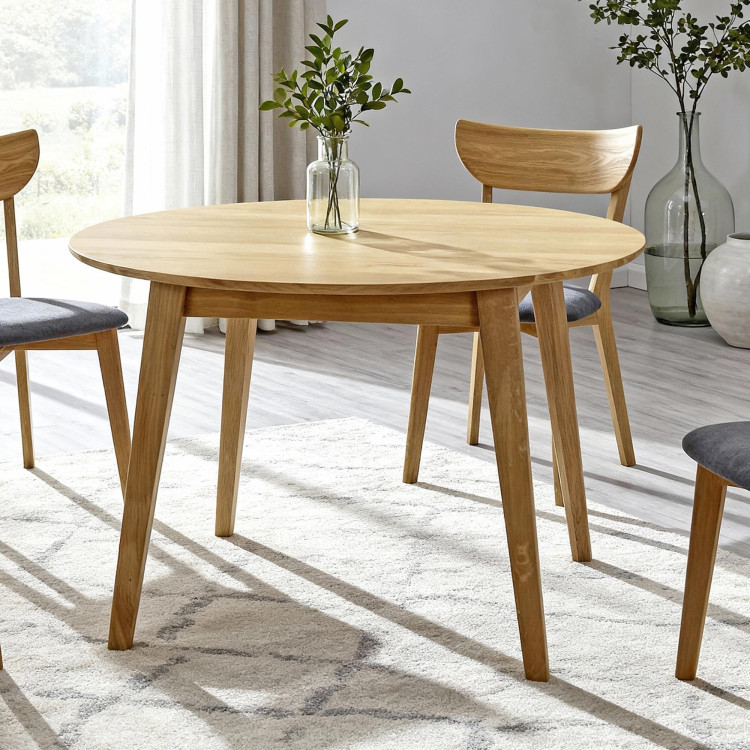 Kulatý jedálenský stôl masív dub, Janov 90 cm