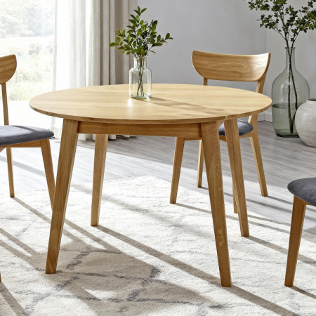 Kulatý jedálenský stôl masív dub, Janov 90 cm