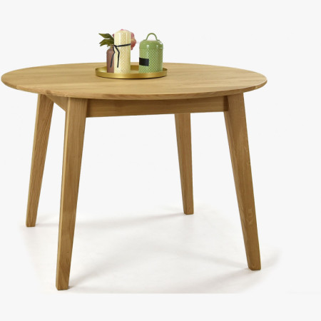Kulatý jedálenský stôl masív dub, Janov 110 cm