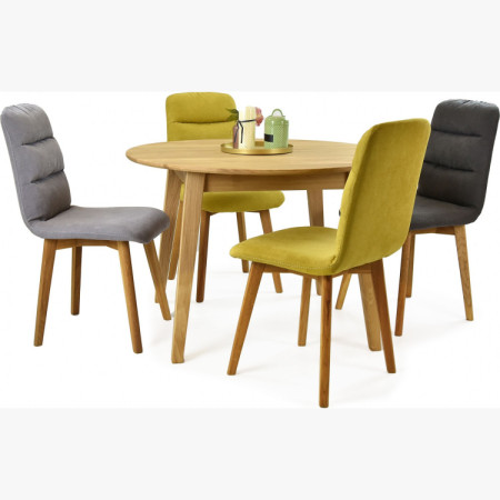 Kulatý jedálenský stôl masív dub, Janov 110 cm