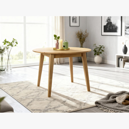 Kulatý jedálenský stôl masív dub, Janov 110 cm