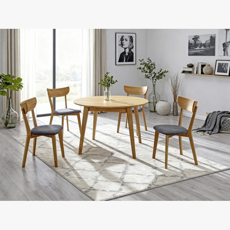 Kulatý jedálenský stôl masív dub, Janov 110 cm