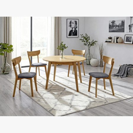 Kulatý jedálenský stôl masív dub, Janov 110 cm