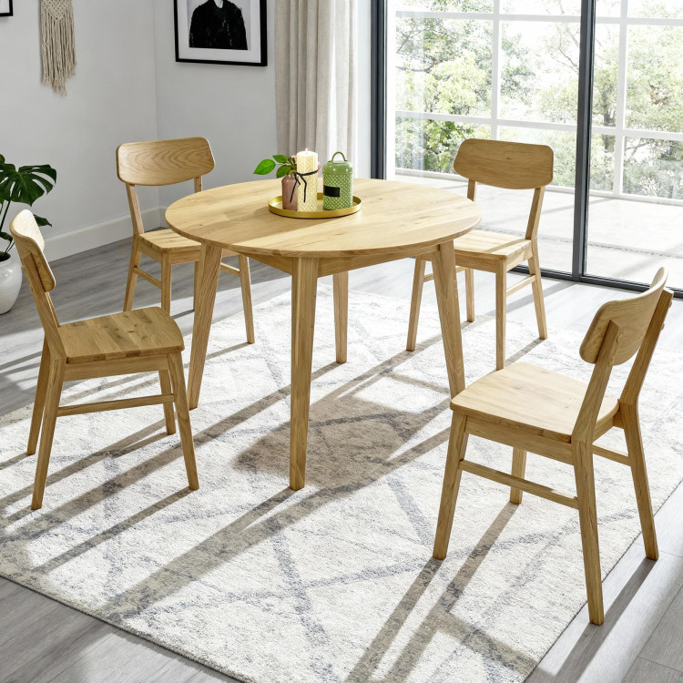 Kulatý jedálenský stôl masív dub, Janov 110 cm