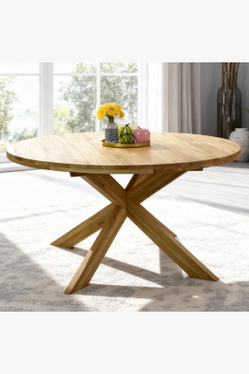 Rozkladací okrúhly stôl z masívneho dubu, Holger 120 cm