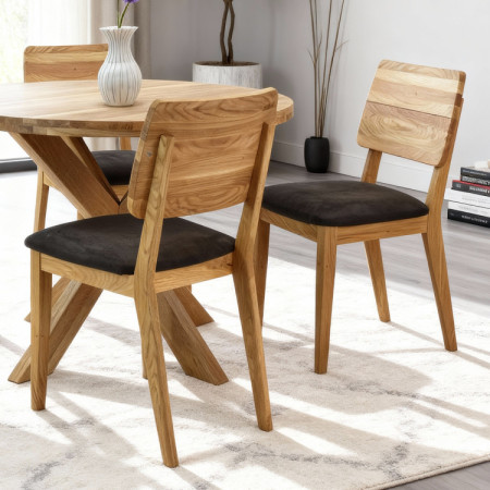 Drevený okrúhly stôl so skríženými nohami Ø100 cm