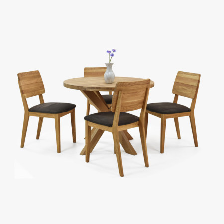 Drevený okrúhly stôl so skríženými nohami Ø100 cm