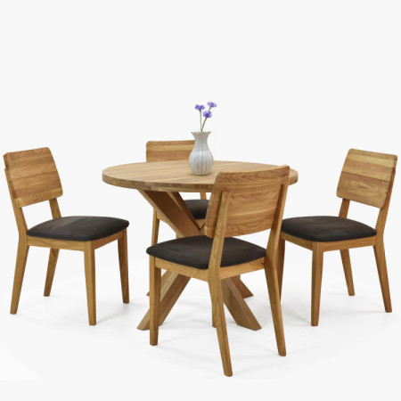 Drevený okrúhly stôl so skríženými nohami Ø100 cm