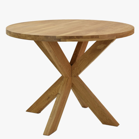 Drevený okrúhly stôl so skríženými nohami Ø100 cm
