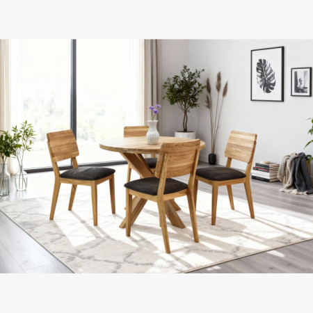 Drevený okrúhly stôl so skríženými nohami Ø100 cm