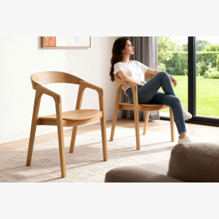 Jídelní set dubový stůl Robi 160 x 90 a designové židle Brando